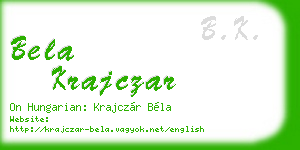 bela krajczar business card